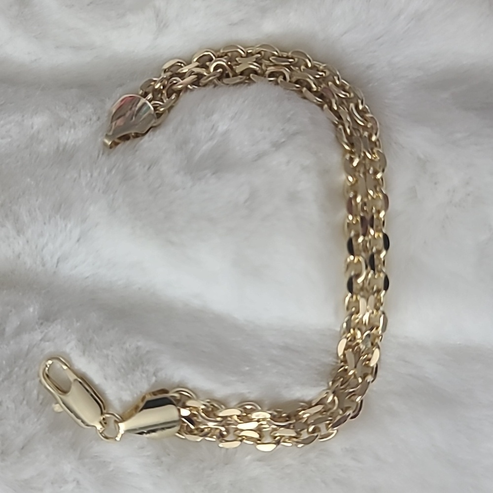 Chain Link Gold Platrd Bracelet 7 inches